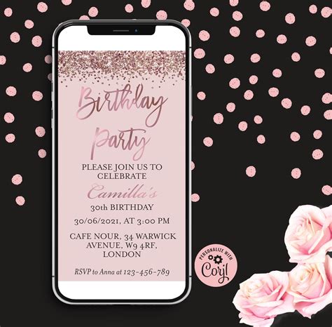 birthday party invites digital